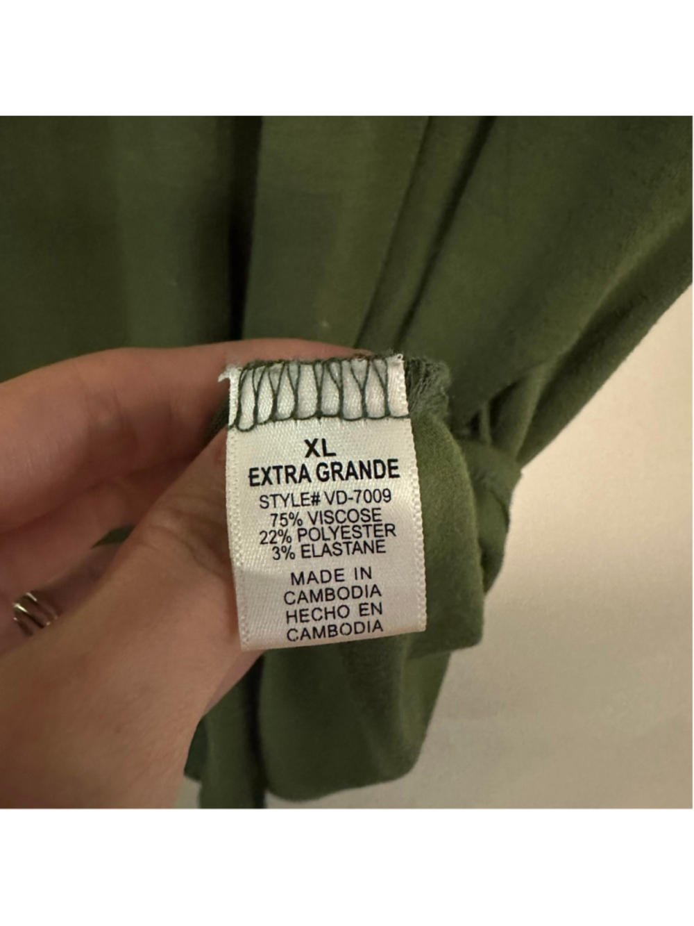 ZENANA OUTFITTERS Midi Dress women’s size XL Olive Green gathered waist - Picture 5 of 7
